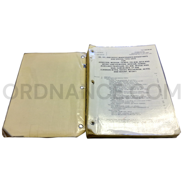 Technical Manual (TM 9-1025-200-35P) for 155mm M114, M114A1, and M123A1 Towed Medium Howitzer and 37mm Subcaliber Gun December 1964