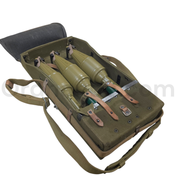 RPG-2 Three-Round Carrying Backpack with Three Inert Restored PG-2 HEAT Projectiles and Expulsion Charges