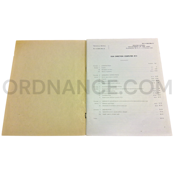 Technical Manual (TM 9-1220-206-12) for M15 Gun Direction Computer February 1960