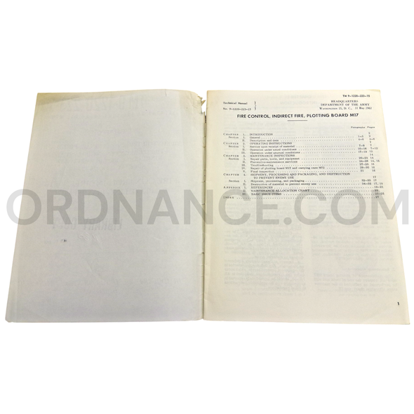 Technical Manual (TM 9-1220-223-15) for M17 Indirect Fire Plotting Board May 1961