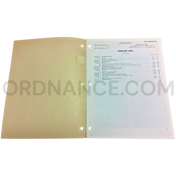 Technical Manual (TM 9-1240-255-34) for XM30 Periscope January 1961