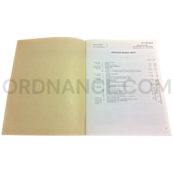 Technical Manual (TM 9-1240-268-35) for XM113 Periscope Mount May 1961
