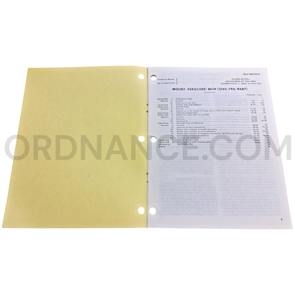 Technical Manual (TM 9-1240-272-35) for M119 Periscope Mount April 1964 FSN 1240-796-9687