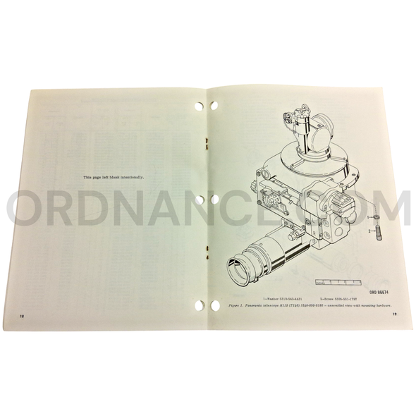 Technical Manual (TM 9-1240-292-35P) for M115/T146 Panoramic Telescope October 1962