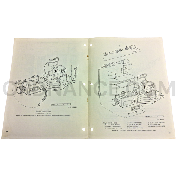 Technical Manual (TM 9-1240-295-35P) for M138 Telescope Mount October 1962