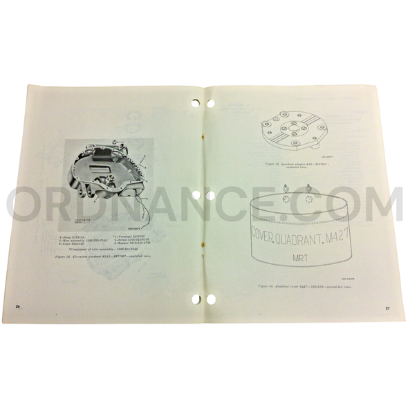 Technical Manual (TM 9-1290-205-35P) for M1A1 Fire Control Elevation Quadrant July 1962