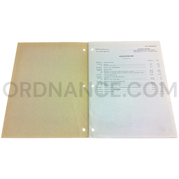 Technical Manual (TM 9-1290-266-35) for M28 Fuze Setter August 1960