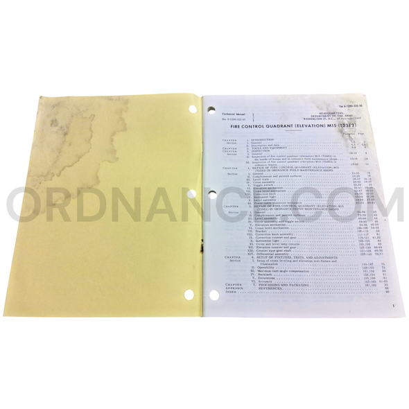 Technical Manual (TM 9-1290-322-35) for M15/T23E2 Fire Control Quadrant December 1962