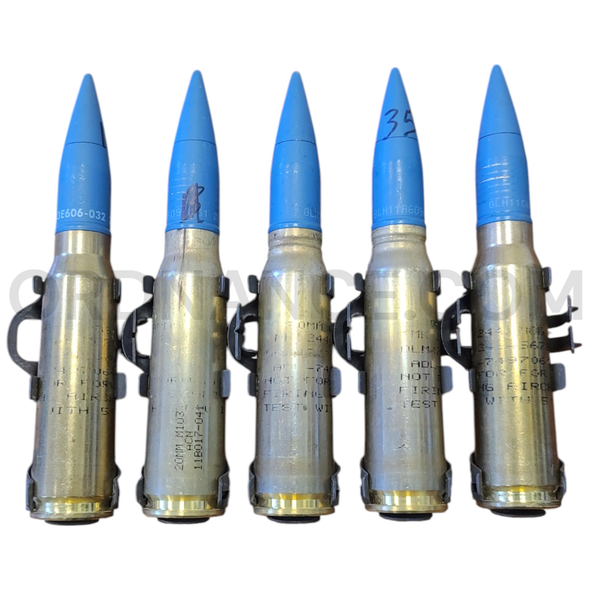 20mm PGU-27A/B Target Practice Rounds with M103 Cases and Mk7 Mod 1 Links
