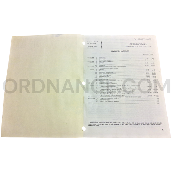 Technical Manual (TM 9-1375-200) for Demolition Materials January 1964