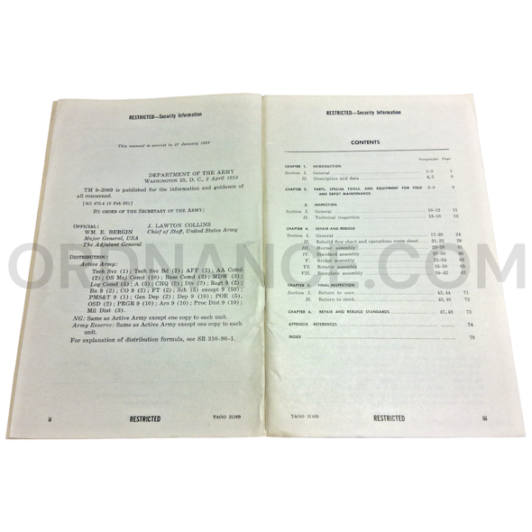 Technical Manual (TM 9-2009) for 4.2-Inch M30 / T104 Mortar and 4.2-Inch M24 / T61 Mortar Mount April 1953