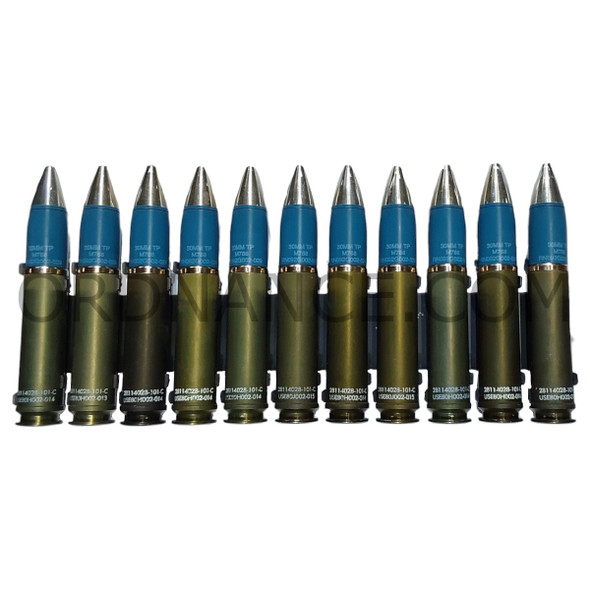 Eleven round loading clip with eleven, 30mm TP M788 U.S. Aluminum Rounds