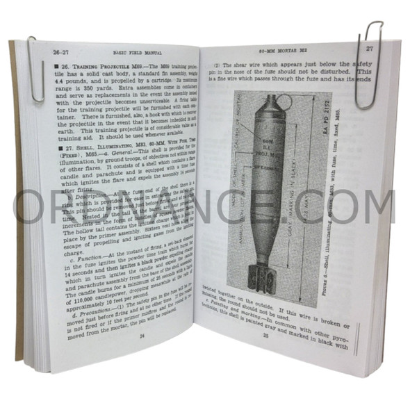 Reproduction of 60mm M2 Mortar Manual FM 23-85
