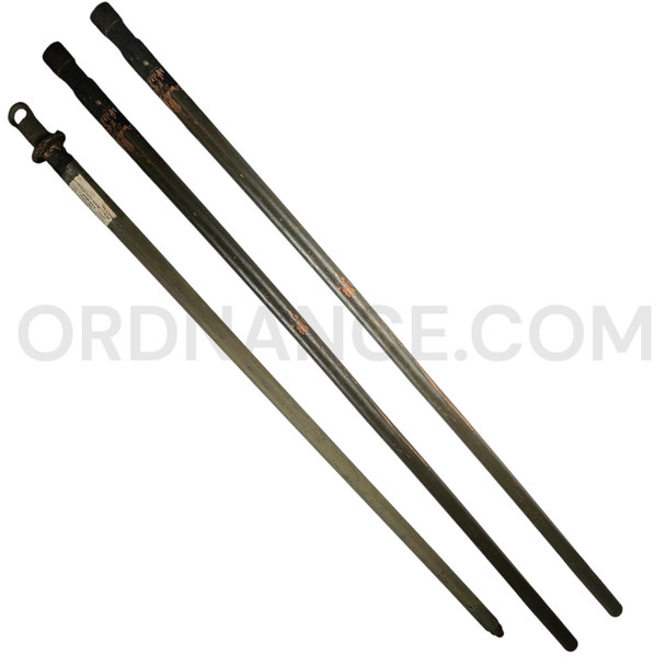 WWII-Era Cannon Sectional Cleaning Staff Set with 75mm Bore Brush Holder – U.S. Tank & Artillery Maintenance Kit
