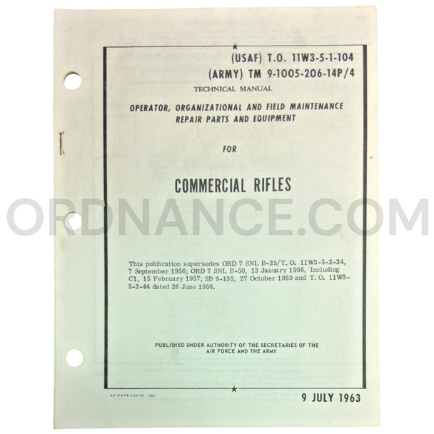 Technical Manual (TM 9-1005-206-14P/4) for Commercial Rifles July 1963