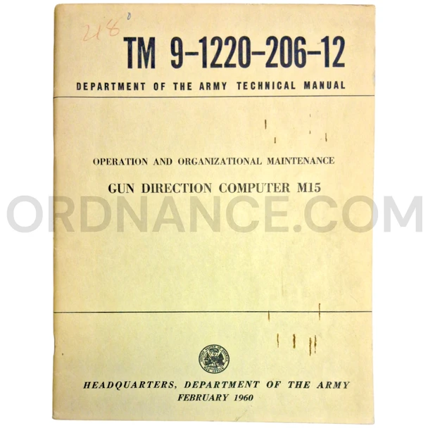 Technical Manual (TM 9-1220-206-12) for M15 Gun Direction Computer February 1960