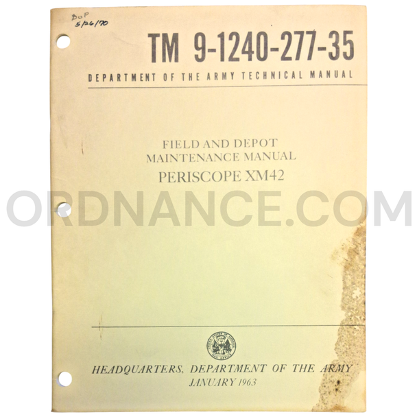 Technical Manual (TM 9-1240-277-35) for XM42 Periscope January 1963