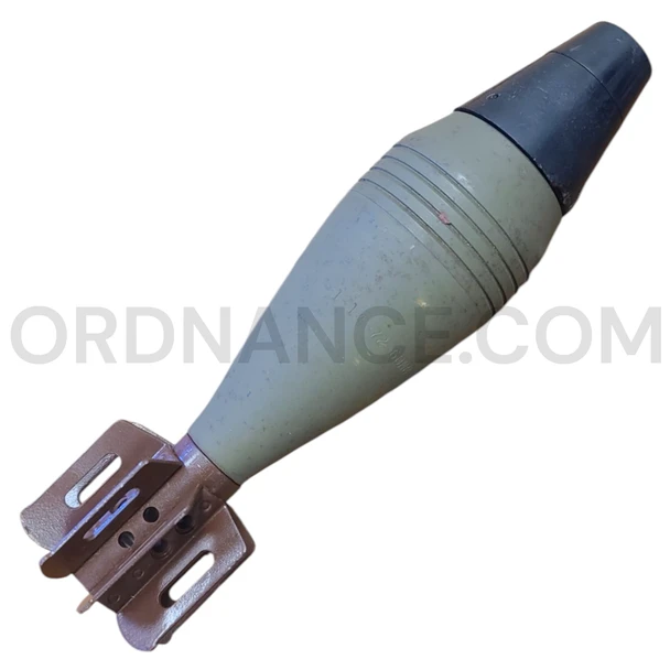 60mm M49A3 Mortar Round with M52B1 Bakelite Nose Fuze and M2 Tail Fin