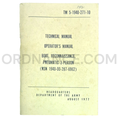 Technical Manual (TM 5-1940-271-10) for Pneumatic 3-Person Boat