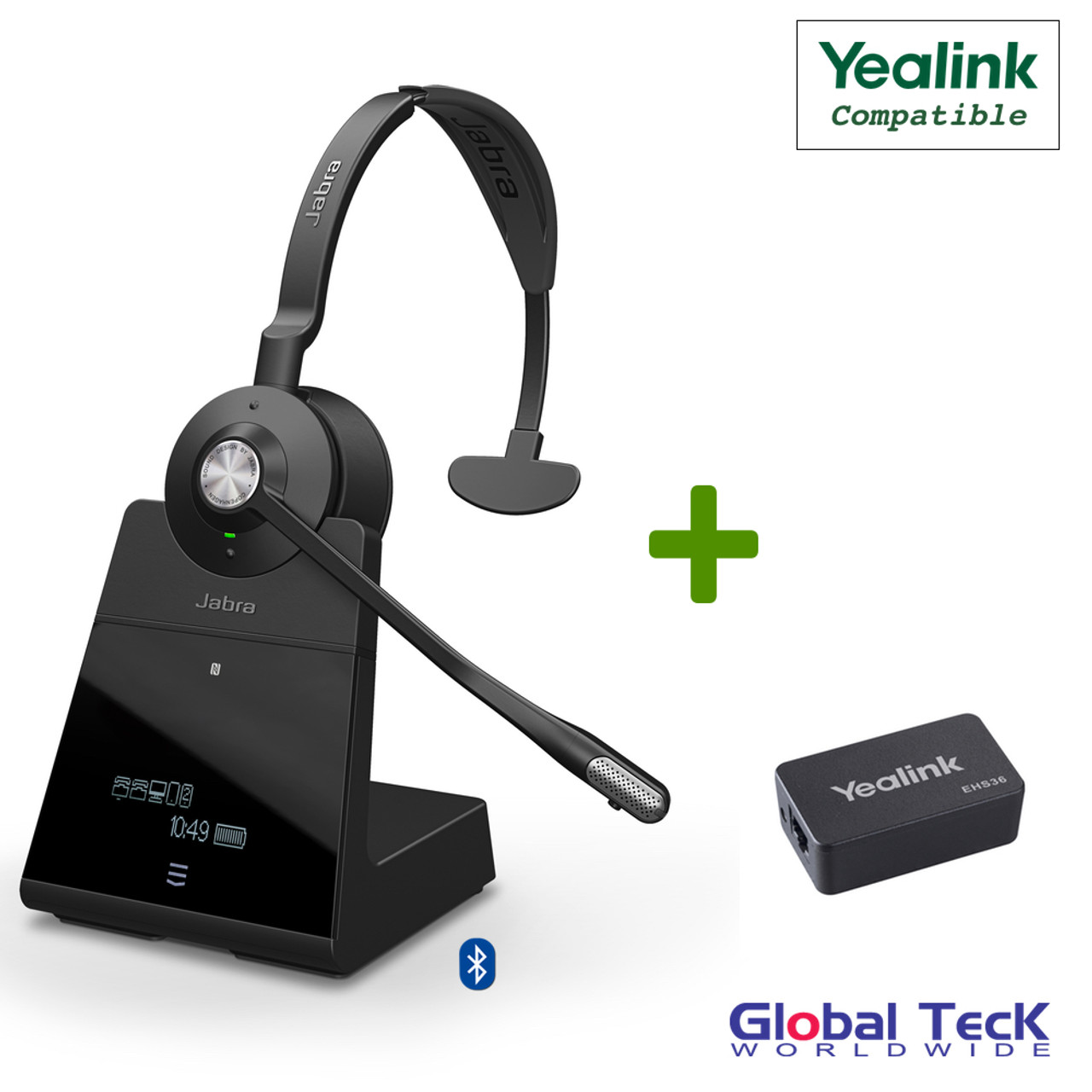 Yealink Compatible Jabra Engage 75 Wireless Mono Headset Bundle