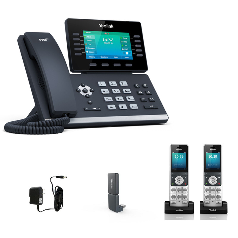 Yealink SIPT54W IP Touch Screen SIP Phone, Power Supply, DECT Dongle