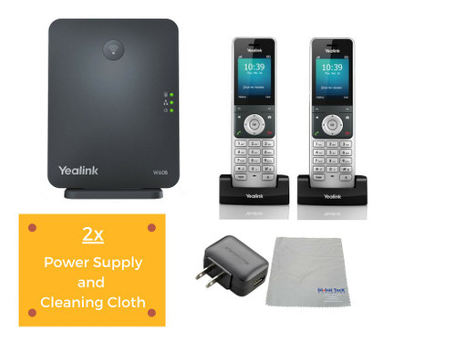Yealink Cordless Phones Office W60 IP Bundle | DECT Handset, Base Unit, Power Supply (Yealink W60B DECT Base and 2 Handsets) | #YEA-W60P-VB2 Yealink Cordless Phones Office W60 IP Bundle | DECT Handset, Base Unit, Power Supply (Yealink W60B DECT Base and 2 Handsets) | #YEA-W60P-VB2