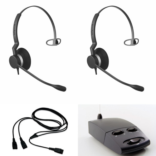 Jabra BIZ 2320 Headset Training Bundle | Headsets, GN8210 Digital Headser Adapter, Y-Training Splitter Cord | Observation- Live/Mute version | Use for Coaching, Supervising, Training, Monitoring | #BIZ2320-TBA Jabra BIZ 2320 Headset Training Bundle | Headsets, GN8210 Digital Headser Adapter, Y-Training Splitter Cord | Observation- Live/Mute version | Use for Coaching, Supervising, Training, Monitoring | #BIZ2320-TBA