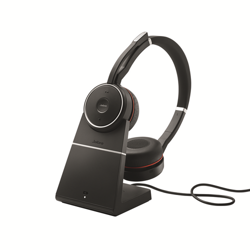 Jabra Evolve 75 Bluetooth Headset Bundle | Active Environmental Canceling | USB Dongle, Charging Stand, Bonus AC Adapter | #7599-832-199-B Jabra Evolve 75 Bluetooth Headset Bundle | Active Environmental Canceling | USB Dongle, Charging Stand, Bonus AC Adapter | #7599-832-199-B