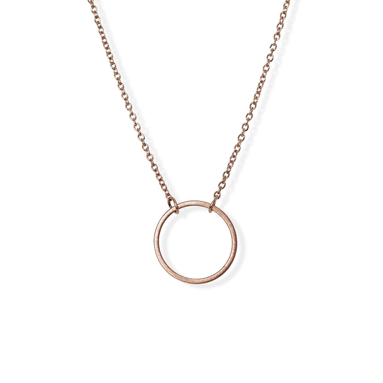 Diamond Eternity Open Circle Necklace in 14k White Gold