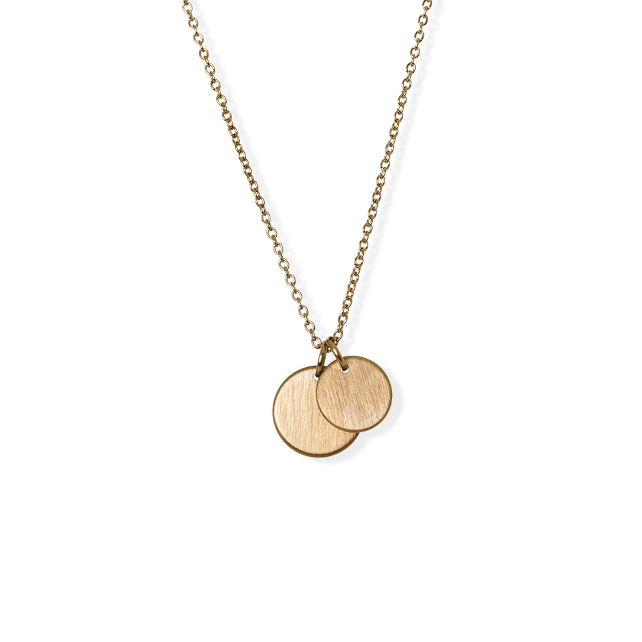 Gold double store disc necklace