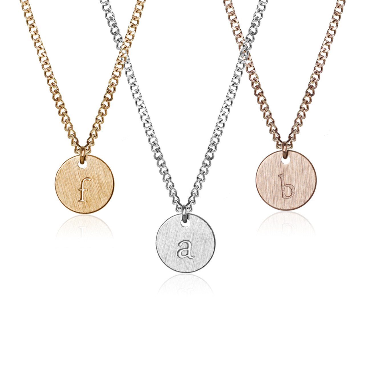 Lowercase Monogram on Curb Chain Necklace - FAB Accessories Inc.