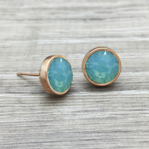 Rose Gold Swarovski Stud in Pacific Opal