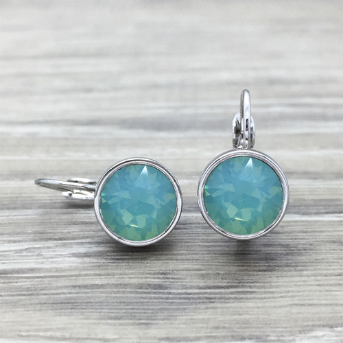 Silver Swarovski Earring in Pacific Opal