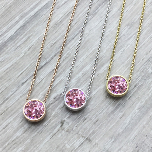 Swarovski Necklace in Light Rose