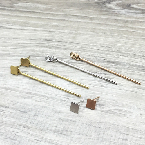 Square Stud & Bar Ear Jacket