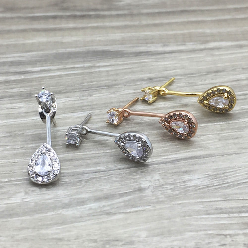 Pave teardrop ear jacket