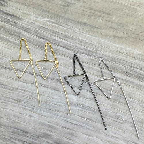 Open triangle earring threader