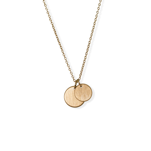 Brushed Double Disc Necklace