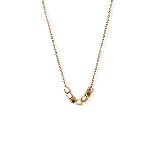 Multi faceted bead necklace