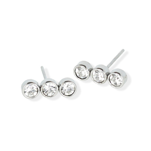 Linear Triple Crystal Earring