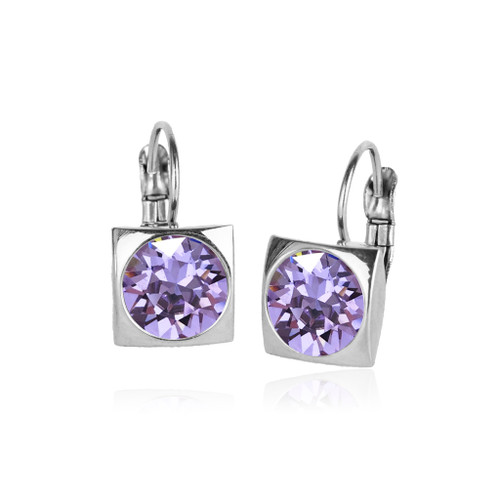 Luxe Square Swarovski Frenchback in Violet