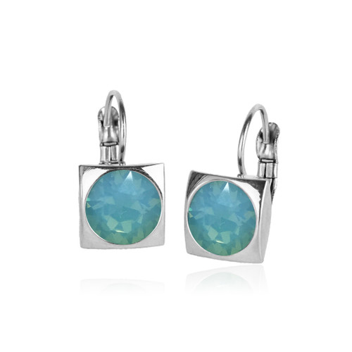 Luxe Square Swarovski Frenchback in Pacific Opal
