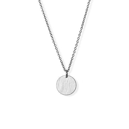 Brushed disc necklace