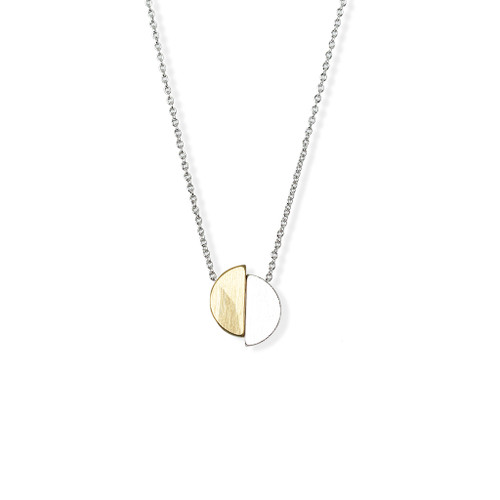 Petite 2-Tone Semi Circle Necklace
