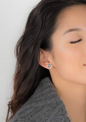 Ruby Swarovski Stud in Rose Gold