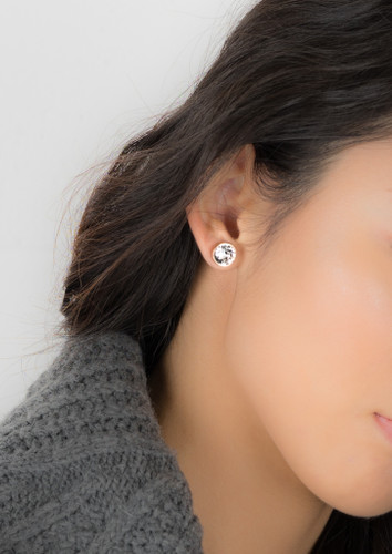 Rose Gold Swarovski Stud in Violet