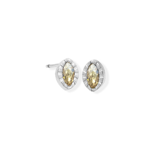 Marquise Textured Earring in Silver