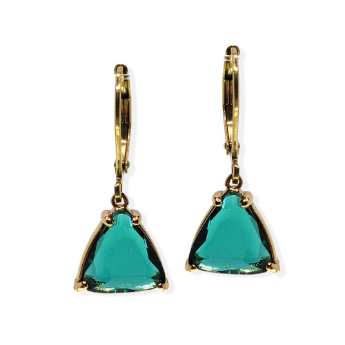 Claret French Back Earring in Gold