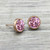 Light Rose Swarovski Stud in Rose Gold