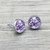 Silver Swarovski Stud in Violet